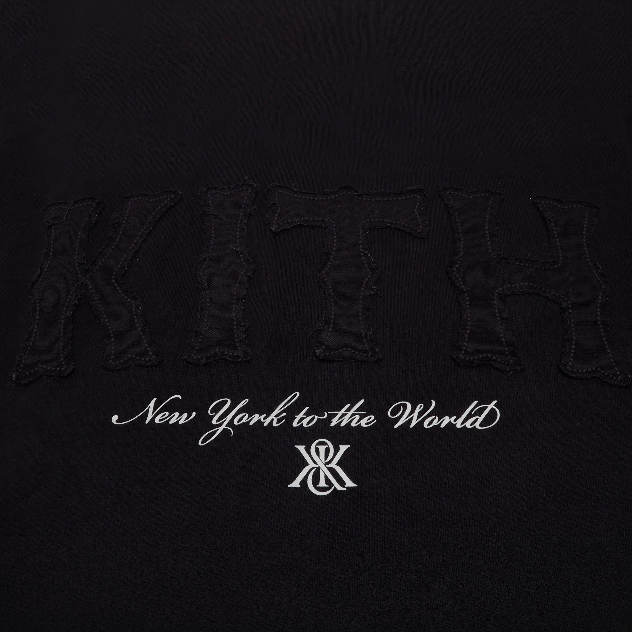 Detailed View of Kith Arched Logo Black T-Shirt KHMG030025-001